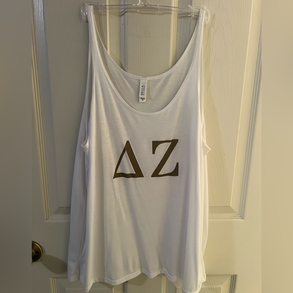Bella Canvas White Tank Top with Gold Letters